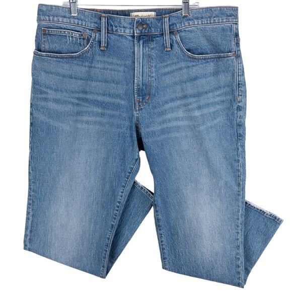 Madewell Men’s Relaxed Fit Jeans 38x32 Medium Wash Denim Factory Distressed - Picture 1 of 16